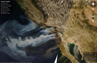 San Diego fires viewed from satellite