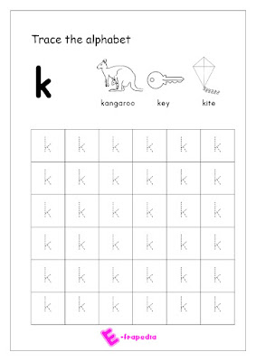 Practice writing the letter K Worksheet