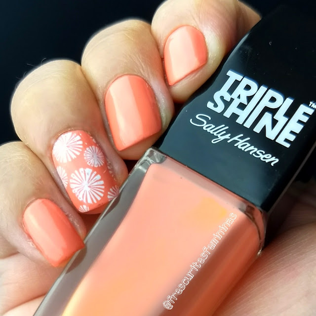 peach, sally hansen, frescurites femininas, nail polish, esmalte, nail stamp 