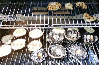 grilling veggies on gas grill