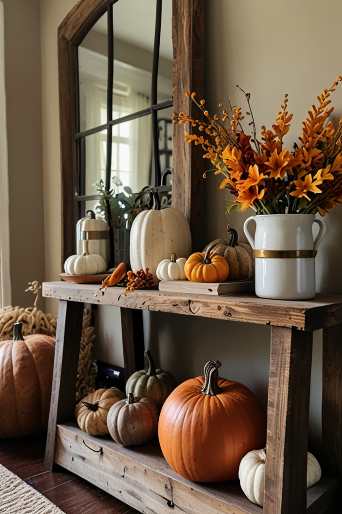 Cozy and Rustic Fall Entryway