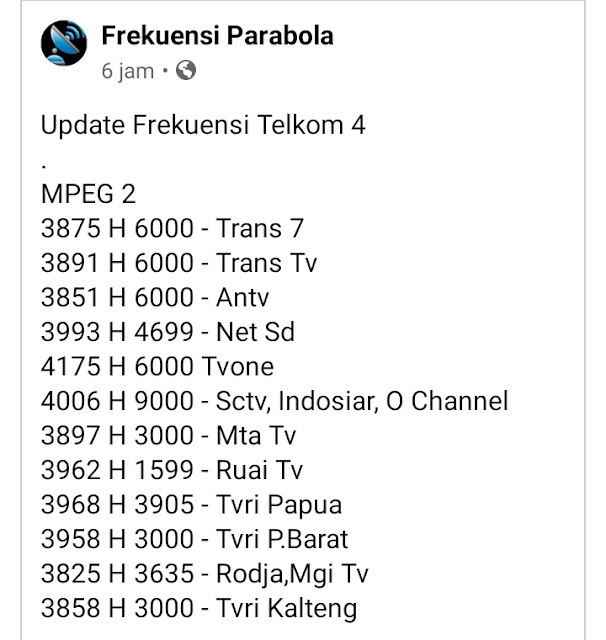 Update Frekuensi TP Telkom 4 Terbaru 15 Juli 2020, RTV Belum Masuk Ke Telkom 4-