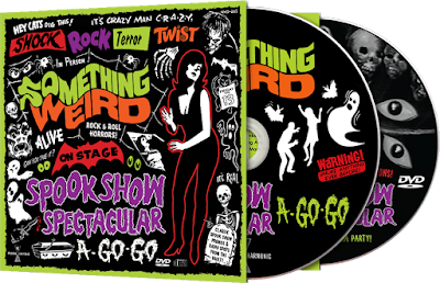 The CD/DVD artwork for the SPOOK SHOW SPECTACULAR A-GO-GO from Something Weird Video and Modern Harmonic!