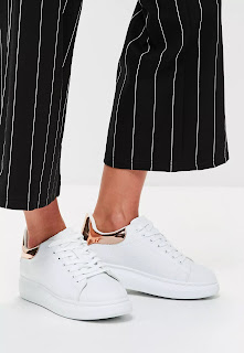 Missguided White Flatform Trainers