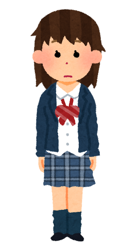 よれよれの制服を着た学生のイラスト 女子 ブレザー かわいいフリー素材集 いらすとや