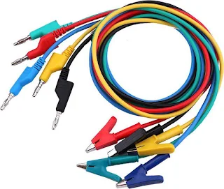 Test Probe Lead Wire Cable Silicone Banana Plug Crocodile Alligator Clip 1m 4mm 5 pcs Hown - store