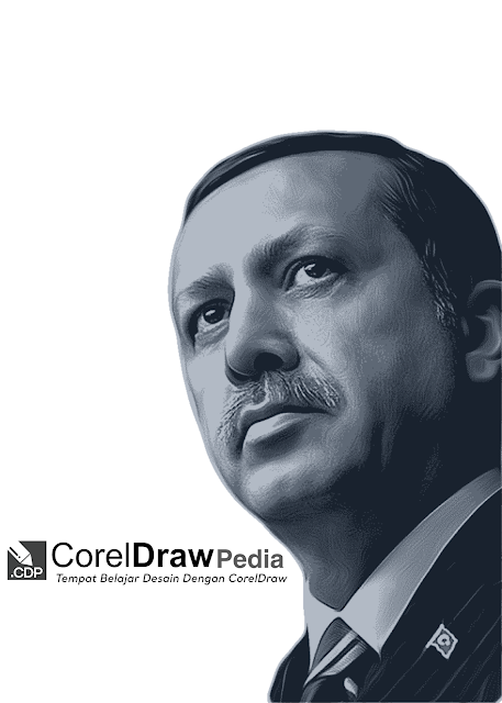 Tutorial membuat Desain Kaos Erdogan dengan efek  Halftone Effects di CorelDraw