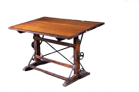 Turn Of The Century Wood And Cast Iron Drafting Table