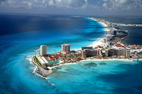 Aerial view of Cancun