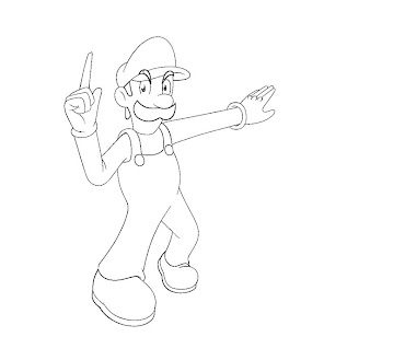 #4 Luigi Coloring Page