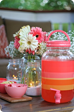 striped beverage dispenser