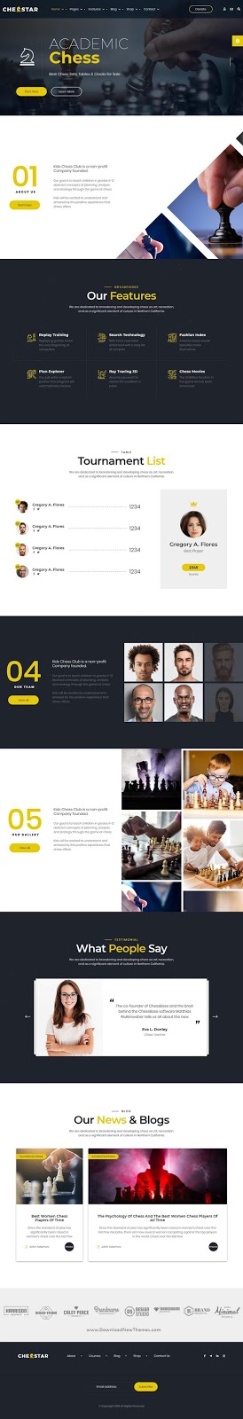 Chess Club and Personal Trainer HTML Template 