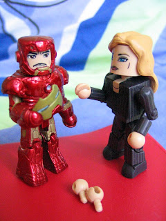 Marvel Iron Man 2 Mini Mates Avengers Tony Stark Pepper Potts Mark III Unmasked Movie