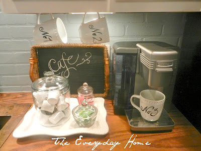 coffee, coffee cups, coffee station, chalkboard paint, K-cups, cuisinart