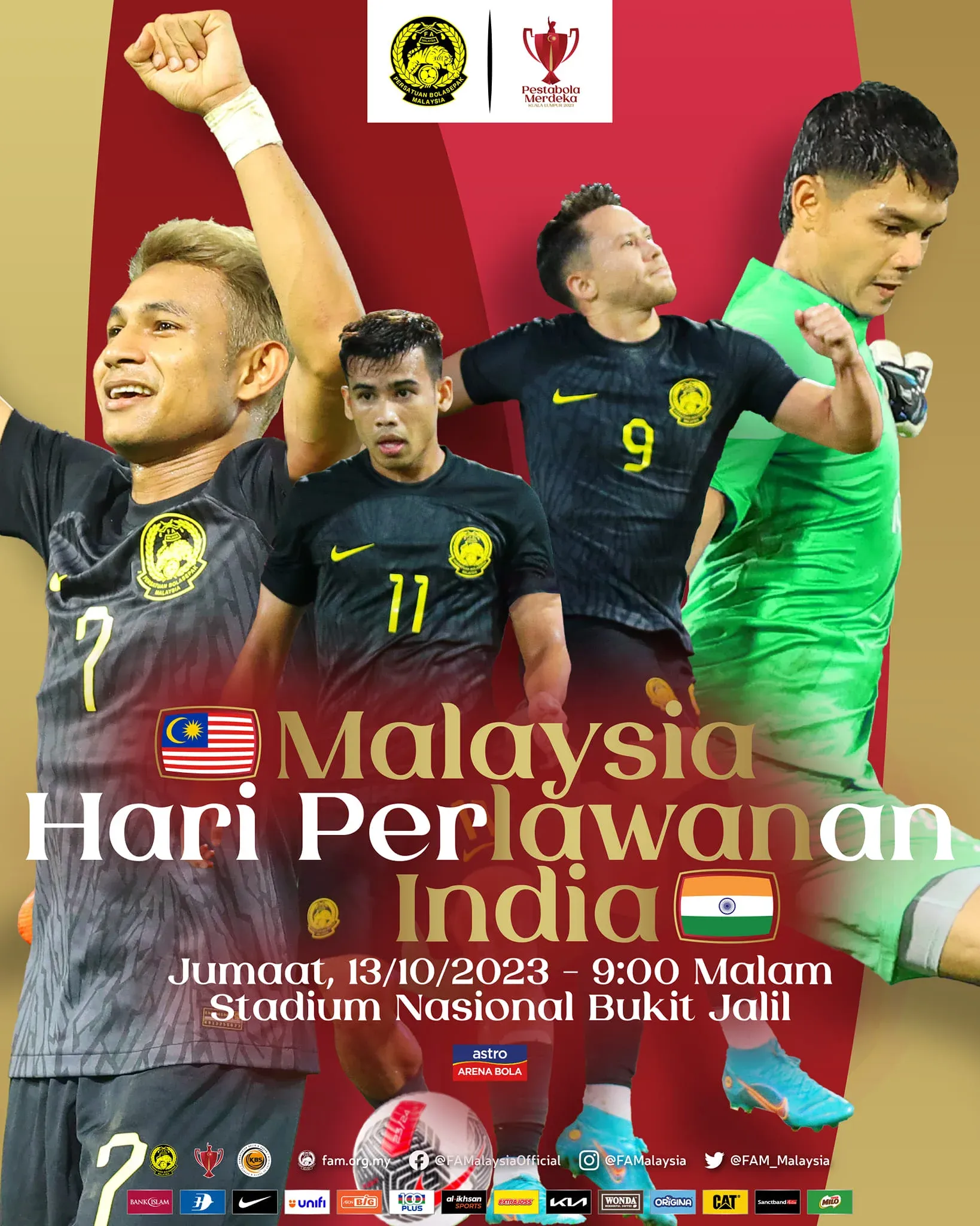 Siaran Langsung Malaysia vs India Live Streaming Pesta Bola Merdeka 2023