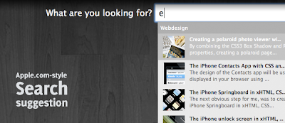 A fancy Apple.com-style search suggestion