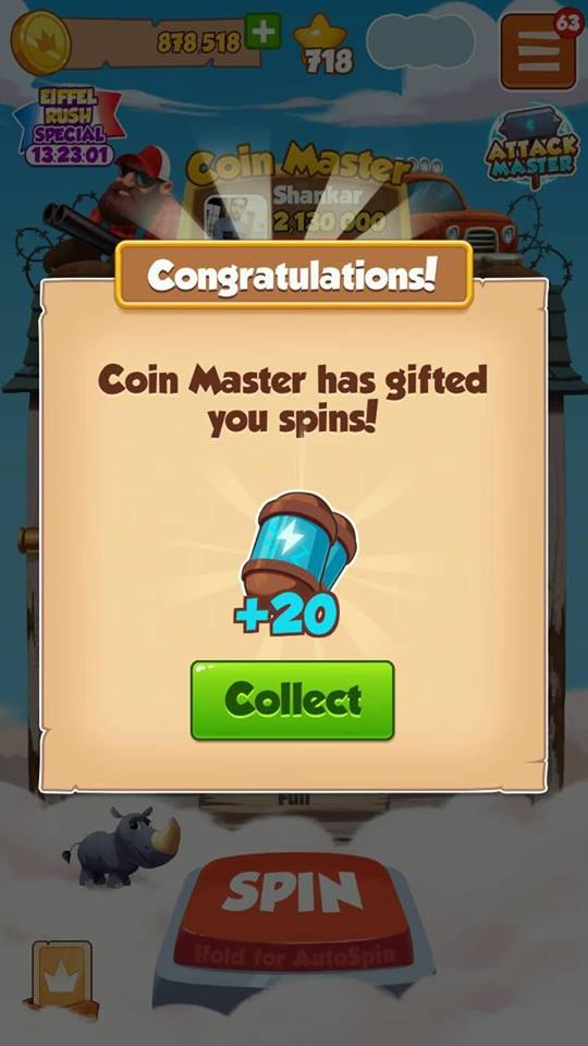 Coin master free spin 08/08/2018 - Haktuts-Hacking News