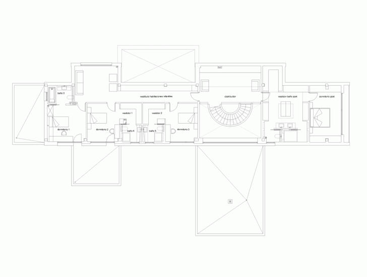 First floor plan of Modern home by Foraster Arquitectos