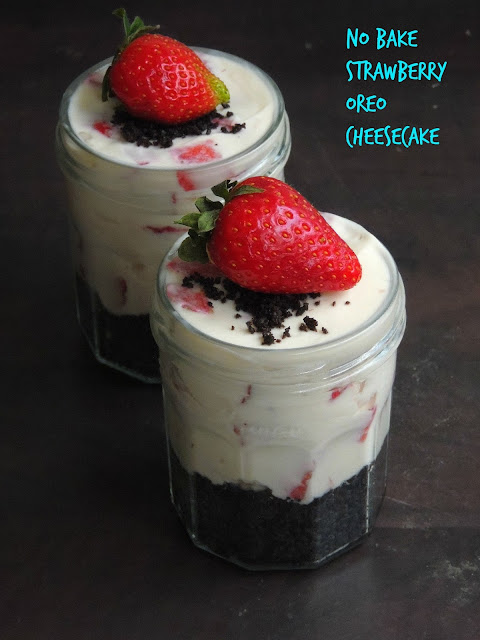 No Bake strawberry Oreo Cheesecake