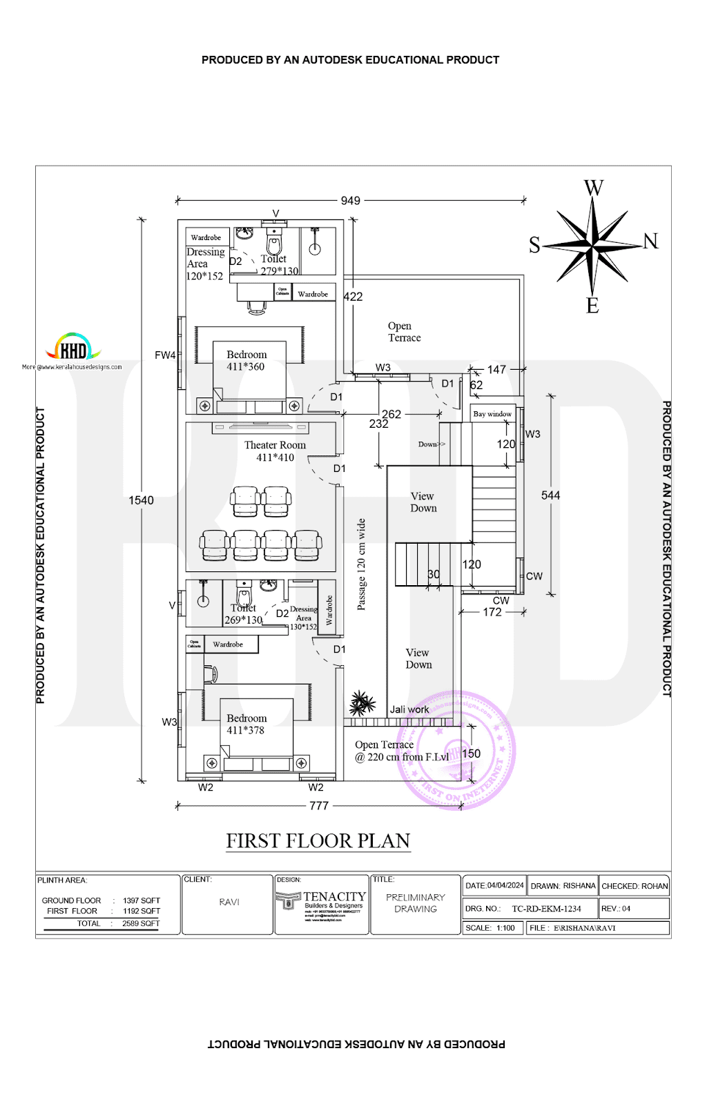 First Floor 2D Plan Drawing