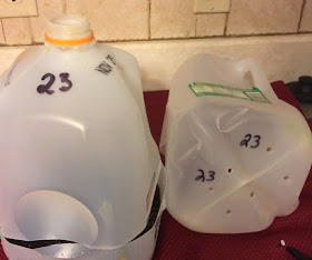 labeled milk jugs