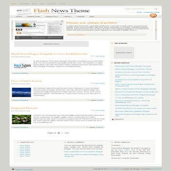 free Flash News blogger template converted from wordpress theme to blogger template with image slideshow and pagination for blogger ready