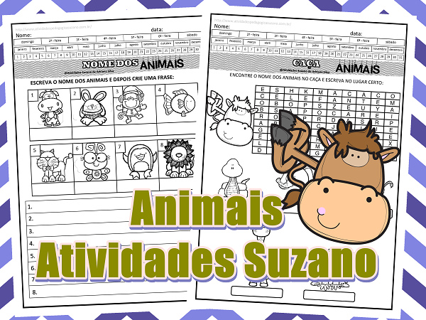 Procurando animais e formando frases em pdf