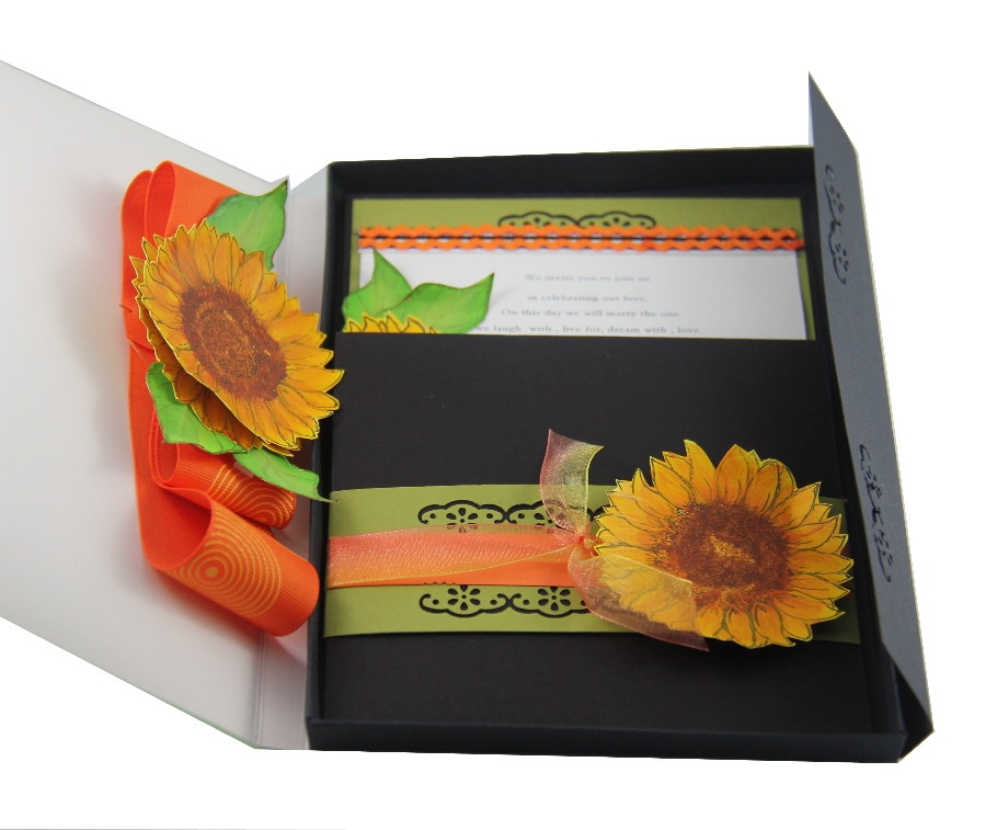 Sunflower Theme Wedding Invitations