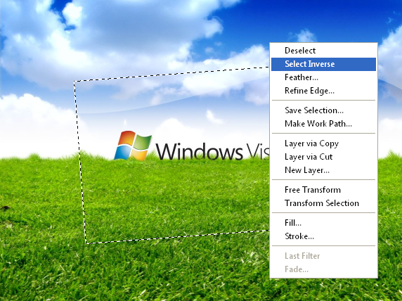 tutorial photoshop - select inverse