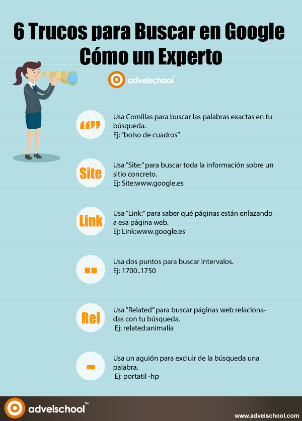 Infografía 6 Trucos para Buscar en Google Cómo un Experto.