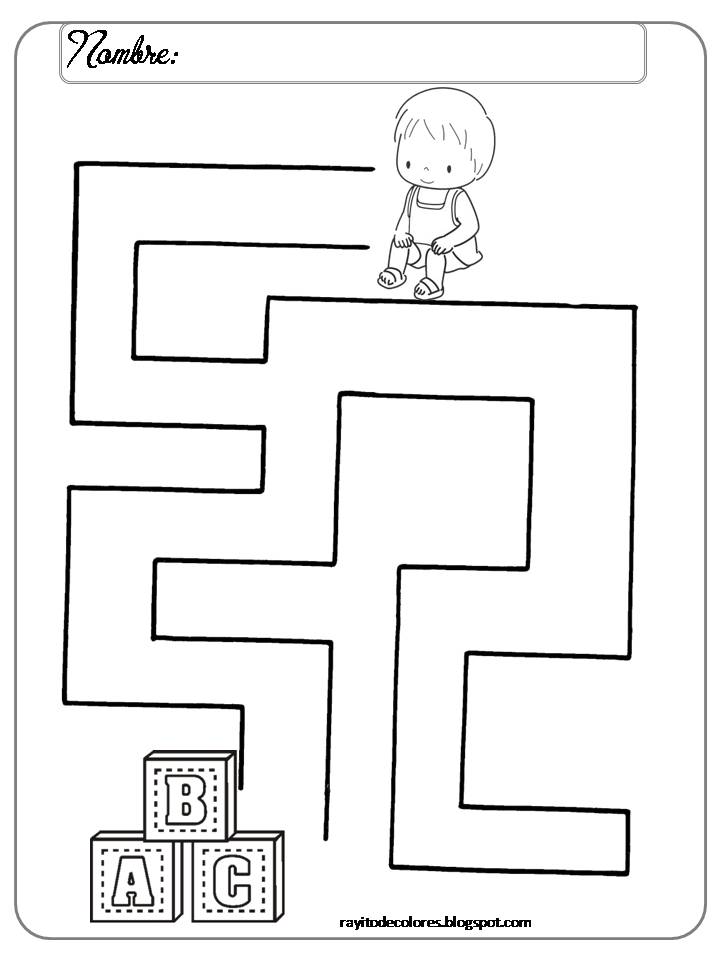 FICHAS DE APRENDIZAJE: Laberintos niños 3 años