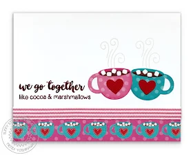 Sunny Studio Stamps: Warm & Cozy We Go Together Like Cocoa & Marshmallows Holiday Card by Mendi Yoshikawa