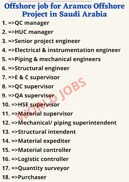 Offshore job for Aramco Offshore Project in Saudi Arabia