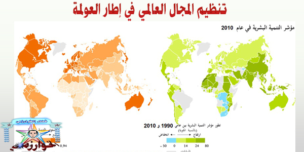 تنظيم المجال العالمي في إطار العولمة  "دروس الجغرافيا الثانية بكالوريا 2bac"