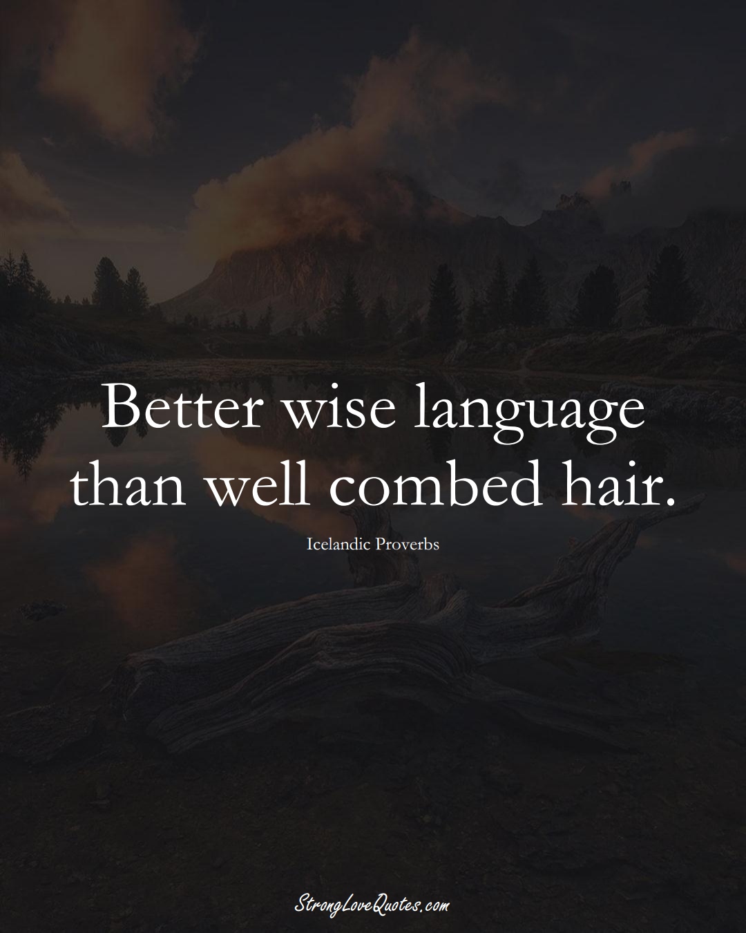 Better wise language than well combed hair. (Icelandic Sayings);  #EuropeanSayings