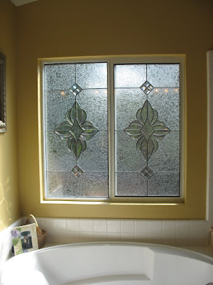 Bathroom on Stained Glass Craftsmen  Beveled Sliding Glass Door Bathroom Windows