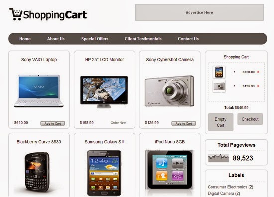 templates blogspot Shopping Cart