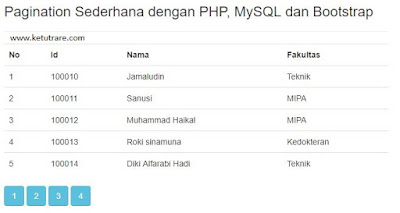 Pagination dengan PHP, MySQL dan Bootstrap