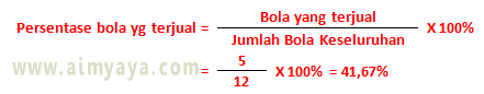  Gambar: Contoh perhitungan menggunakan rumus persentase (%)