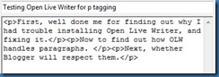 OpenLiveWriter automatically inserts proper p tags