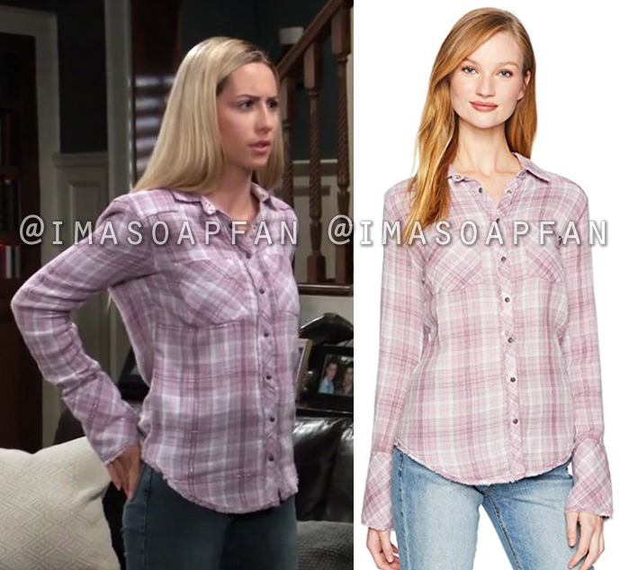 Josslyn Jacks, Eden McCoy, Purple Plaid Shirt, General Hospital, GH