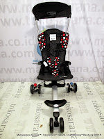 depan iSport W4HK Polkadot Black CocoLatte Lightweight Baby Stroller