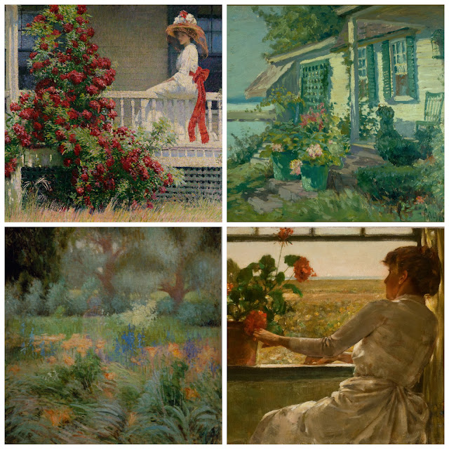 Some of the paintings in The Artist's Garden exhibition