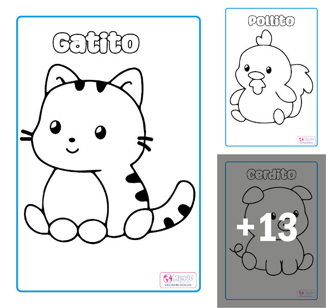 ¡Descarga Gratis Dibujos Animados de Animales para Colorear en PDF!