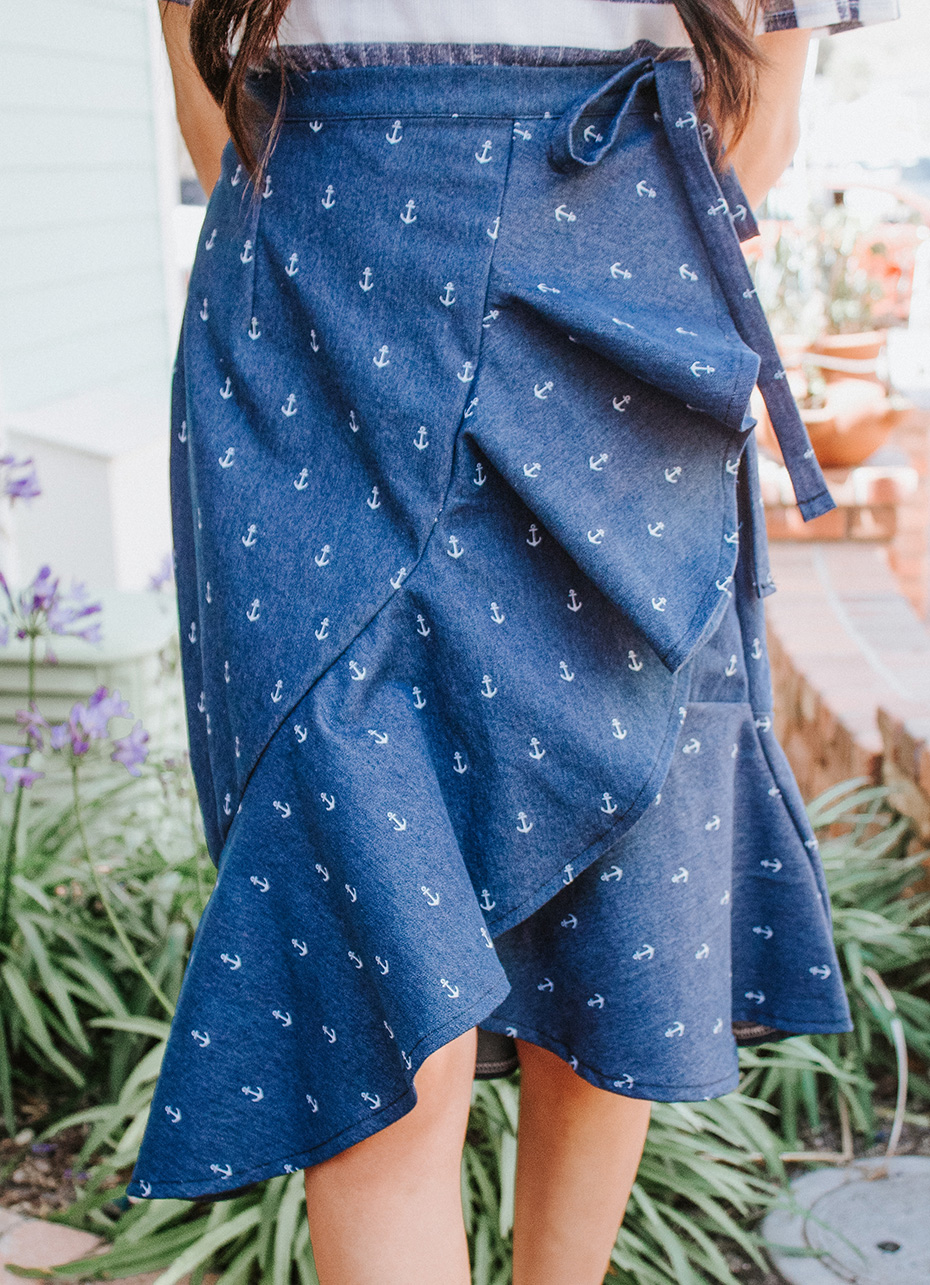 Sewing Pattern: Faux Wrap Pants with Skirt Overlay