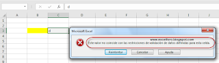 Validación de datos en Excel..