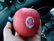 In the car I ate a very blurry Pink Lady and a baggy of dried fruit.