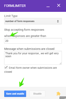 form limiter response setting