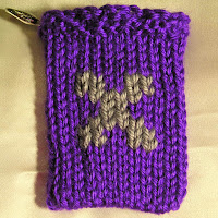 Knitted X, monogrammed X, gift card holder