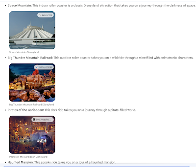 Google Bard Displays Must Ride Attractions at Disneyland
